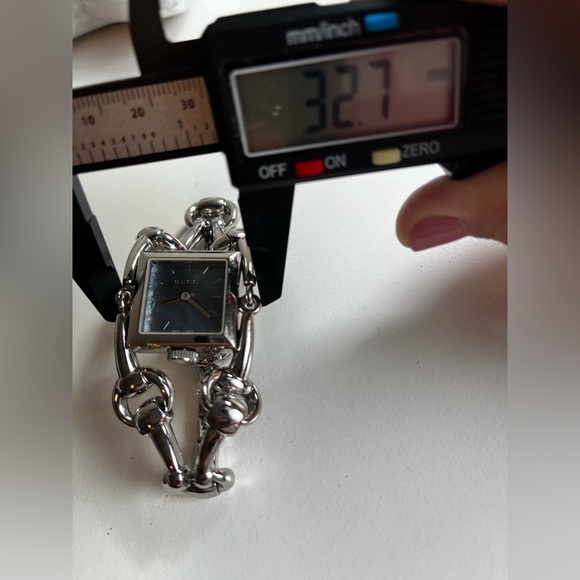 GUCCI “SIGNORINA” 116.3 STAINLESS STEEL BLUE MOTHER OF PEARL. Ladies watch. - Picture 12 of 16